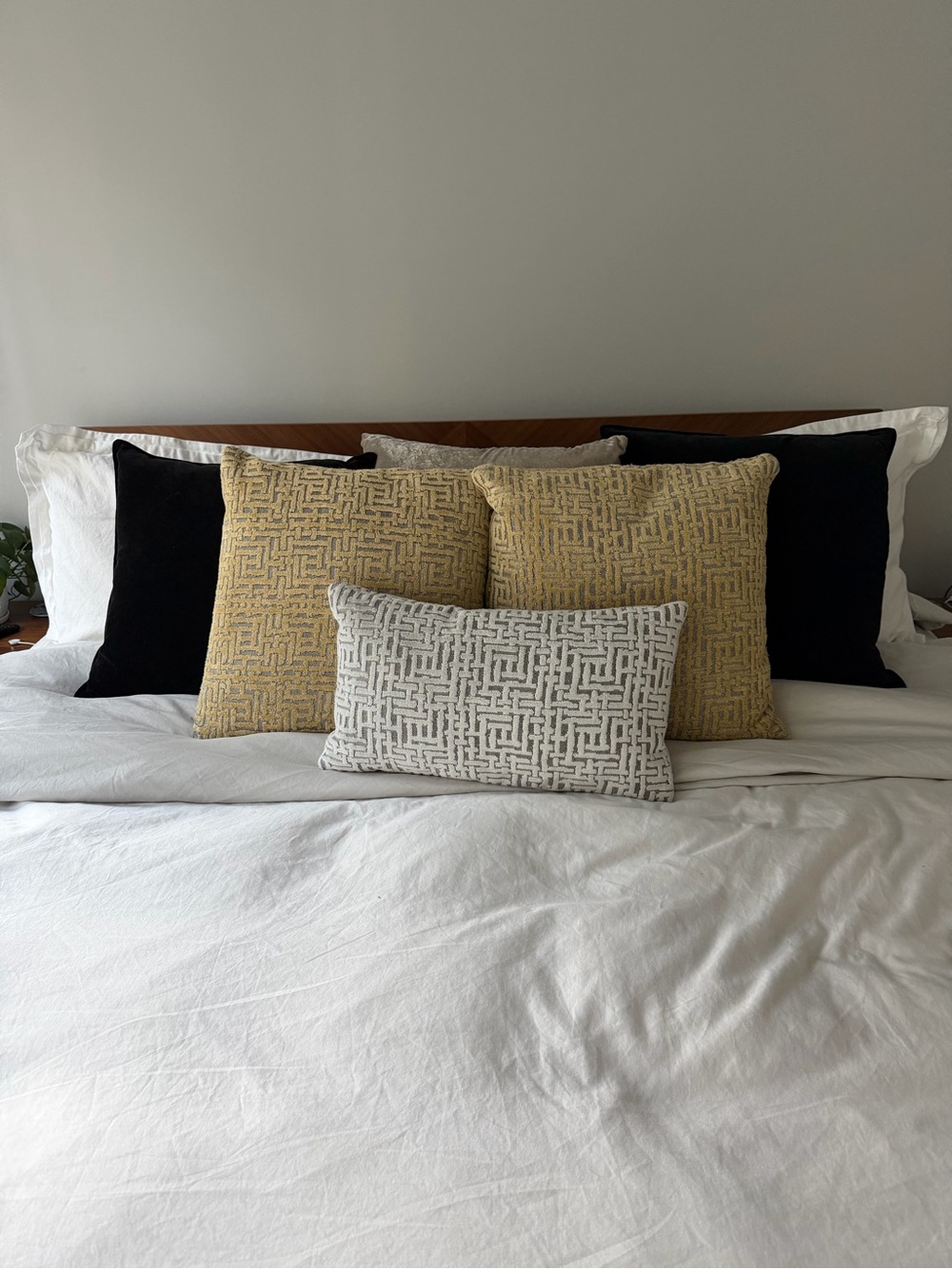 Crate&Barrel Pair of Black Velvet Accent Pillows - Picture 3 of 3